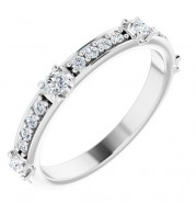 14K White 2.5 mm Round 1/2 CTW Diamond Anniversary Band