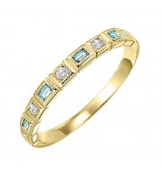 Gems One 10Kt Yellow Gold Diamond (1/10Ctw) & Blue Topaz (1/6 Ctw) Ring