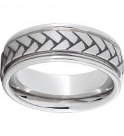 Serinium Rounded Edge Band with Weave Laser Engraving