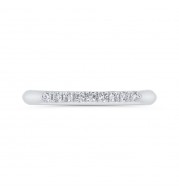 Shah Luxury 14K White Gold Round Cut Diamond Wedding Band