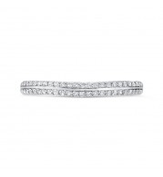 Shah Luxury 14K White Gold Double Row Diamond Wedding Band with Euro Shank