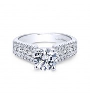 Gabriel & Co. 14k White Gold Contemporary Straight Engagement Ring