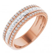 14K Rose 1 1/8 CTW Diamond Anniversary Band