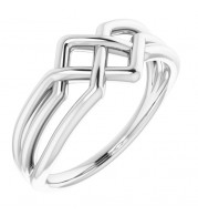 14K White Geometric Ring