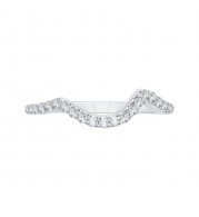 Shah Luxury 14K White Gold Round Diamond Wedding Band