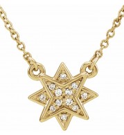 14K Yellow .04 CTW Diamond Star 16-18  Necklace