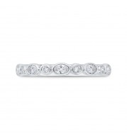 Shah Luxury 14K White Gold Round Diamond Wedding Band