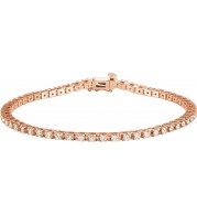 14K Rose 2 1/4 CTW Diamond Line 7 1/4 Bracelet