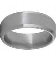 Titanium Beveled Edge Band with Stone Finish