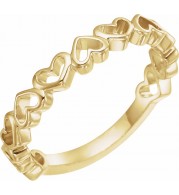 14K Yellow Heart Ring