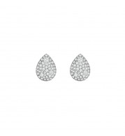 Henri Daussi White Platinum Diamond Stud Earrings