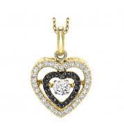 Gems One 14KT Yellow Gold & Diamond Rhythm Of Love Neckwear Pendant  - 3/8 ctw