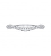 Shah Luxury 14K White Gold Round Diamond Wedding Band