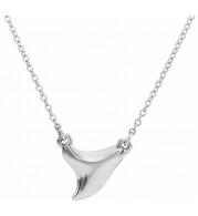 Platinum Shark Tooth 16-18 Necklace