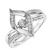 Gems One Silver (SLV 995) & Diamonds Stunning Fashion Ring - 1/6 ctw