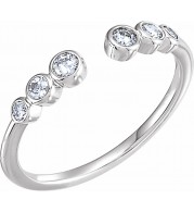 14K White 1/4 CTW Diamond Negative Space Ring