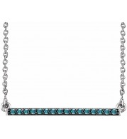 14K White 1/6 CTW Blue Diamond Bar 18 Necklace