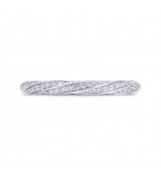 Shah Luxury 14K White Gold Round Cut Diamond Wedding Band