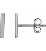 Platinum Vertical Bar Earrings
