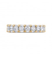 Shah Luxury 14K Yellow Gold Oval Diamond Half-Eternity Wedding Band