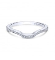 Gabriel & Co. 18k White Gold Contemporary Curved Wedding Band