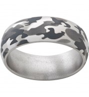 Titanium Domed Band with Camo Laser Engraving