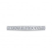 Shah Luxury 14K White Gold Round Diamond Wedding Band