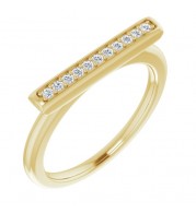 14K Yellow 1/10 CTW Diamond Bar Ring