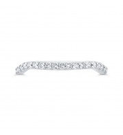 Shah Luxury 14K White Gold 3/4 Run Round Diamond Wedding Band