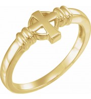 14K Yellow Cross Chastity Ring