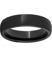Black Diamond Ceramic Domed Band with Satin Finish