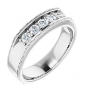 14K White 1/2 CTW Diamond Men's Ring