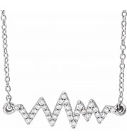 14K White 1/6 CTW Diamond Heartbeat 16-18 Necklace