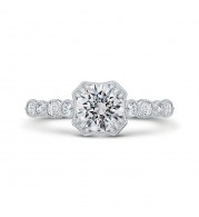 Shah Luxury 14K Two-Tone Gold Diamond Engagement Ring (Semi-Mount)