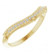 14K Yellow .04 CTW Diamond Vintage-Inspired  Matching Band