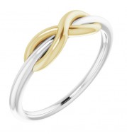 14K White & Yellow Infinity-Style Ring