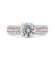Shah Luxury 14K Two-Tone Gold Diamond Engagement Ring (Semi-Mount)