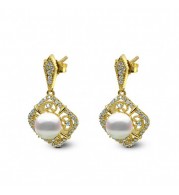 Imperial Pearl 14K Yellow Gold Akoya Pearl Earring
