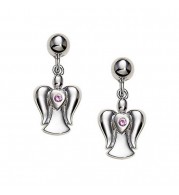 Sterling Silver Sapphire Angel earrings