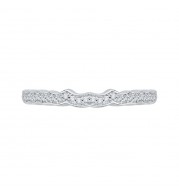 Shah Luxury 14K White Gold Round Diamond Wedding Band