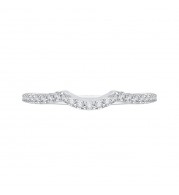 Shah Luxury 14K White Gold Half-Eternity Round Diamond Wedding band