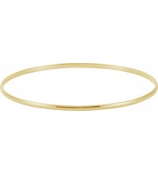 14K Yellow 2 mm Half Round Bangle 7 1/2 Bracelet