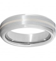 Serinium Beveled Edge Band with a 1mm Sterling Silver Inlay