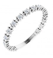 14K White 1/3 CTW Diamond Beaded Anniversary Band