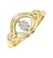 Gems One Silver (SLV 995) Diamond Rhythm Of Love Fashion Ring  - 1/10 ctw