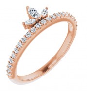 14K Rose 1/3 CTW Diamond Stackable Crown Ring