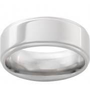 Titanium Flat Band with Grooved Edges and Polish Finish