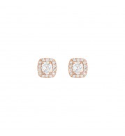 Henri Daussi 18k Rose Gold Diamond Stud Earrings