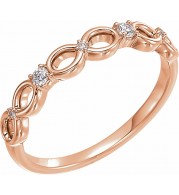 14K Rose .08 CTW Diamond Infinity-Inspired Ring