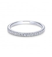 Gabriel & Co. 14k White Gold Contemporary Diamond Wedding Band